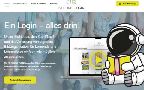 Screenshot der Website von BILDUNGSLOGIN mit dem Motto 